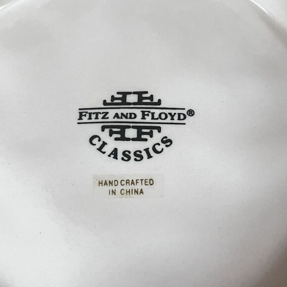 Fitz & Floyd Le Lapin Bowl Green Blue Yellow Pink 11.5” Pattern - Picture 6 of 6